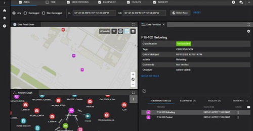 A screenshot of BAE Systems' GPX Fusion software running on the GPX Xplorer end user interface