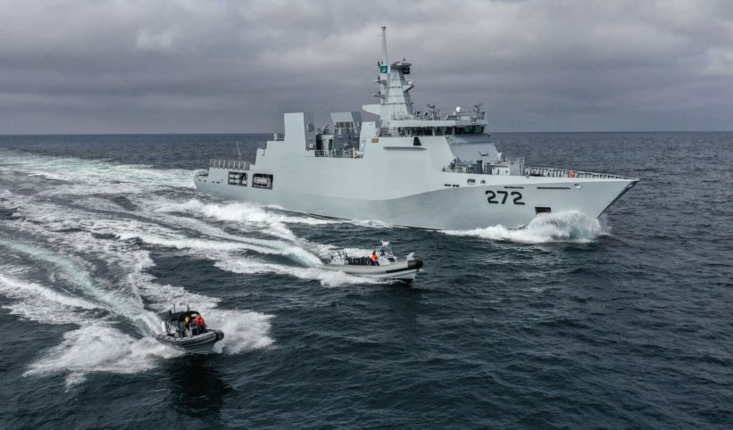 The Pakistan Navy commissioned PNS Tabuk, its second and final Yarmook-class corvette, in a ceremony held on 12 November at the Port of Constanta in Romania. Constructed by Dutch shipbuilder Damen, the vessel is seen here during sea trials.  (Damen)