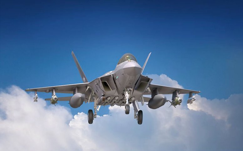 An artist’s impression of KAI’s KF-X fighter. Once the aircraft is operational, KAI is expected to support the platform through its dedicated MRO company, Korea Aviation Engineering & Maintenance Service (KAEMS). (DAPA)