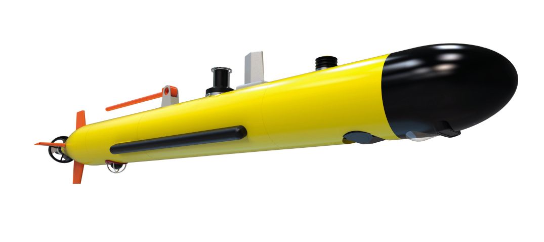 A computer rending of DAPA’s mine detection AUV development.  (DAPA)