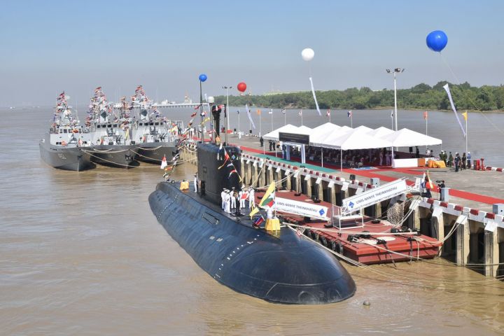 Some of the vessels that were commissioned by Myanmar on 24 December 2020. (Tatmadaw Information Team)