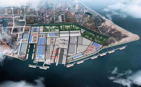 A CGI provided by CSSC showing the future Hudong-Zhonghua shipbuilding facility on Changxing Island near Shanghai. (CSSC)