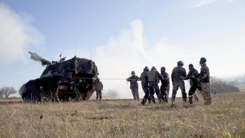 The German Army is training Hungarian artillerymen on the PzH 2000, pictured firing the SPH. (Bundeswehr/Mario Hönig)