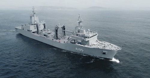 The future HMAS 
        
         during sea acceptance trials in 2020. The Australian DoD announced on 8 January that the RAN has formally accepted the AOR vessel from Spanish shipbuilder Navantia.