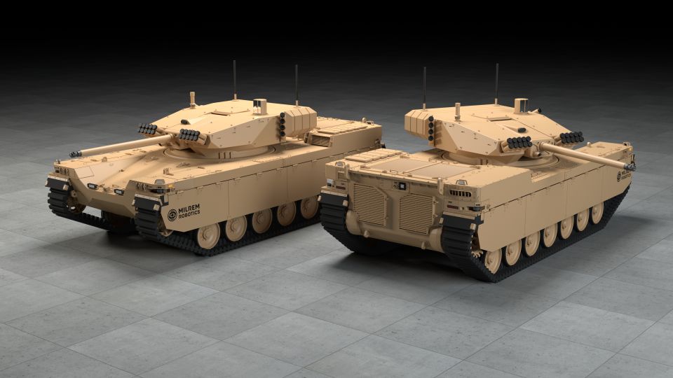 The Type-X RCV is approximately three to four times lighter than a conventional IFV.  (Milrem Robotics)