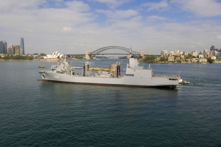 
        The RAN’s future AOR vessel, 
        Supply
        , arrived for the first time at Fleet Base East in Sydney, New South Wales, on 15 January.
       (Commonwealth of Australia/Department of Defence)