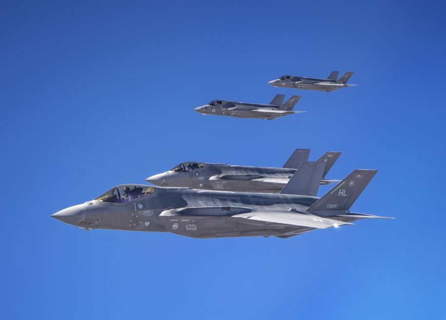 In a rare example of training with CENTCOM forces, Israeli F-35Is alongside F-35As from the US Air Force’s Abu Dhabi-based 421st Expeditionary Fighter Squadron during Exercise ‘Enduring Lightning’ on 22 October 2020. (US Air Force)