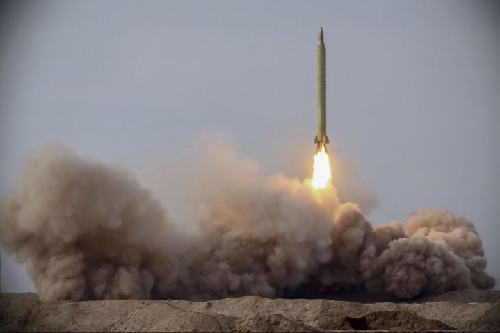 An Iranian Ghadr medium-range ballistic missile is launched during Exercise ‘Great Prophet 15’. (Islamic Revolution Guards Corps)