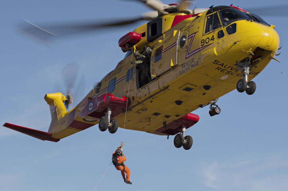 The Leonardo AW101 (CH-149 Cormorant in national service) medium multirole rotorcraft is one aircraft that will use Canada’s CASSAR capability. (RCAF)