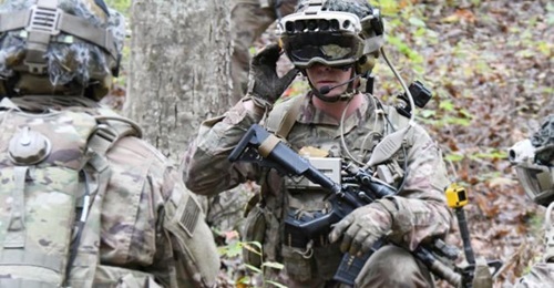 Soldiers from the 82nd Airborne Division use the latest IVAS prototype during a training exercise in October 2020. Lawmakers have cut programme funds and DOT&E has cited problems with the previous prototype version.