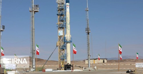 The Zoljanah SLV before its launch from the Khomeini Space Centre.