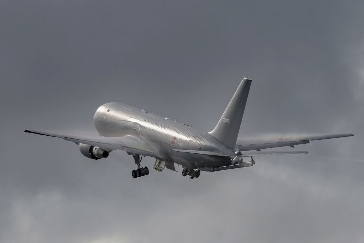 The first Boeing KC-46A tanker destined for the Japan Air Self-Defense Force took to the skies on its maiden flight on 8 February. (Boeing)