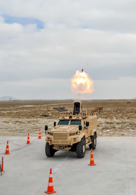 The Ejder Yalcin is shown modified to carry a 120 mm mortar during one of its firing trials. (Nurol Makina)