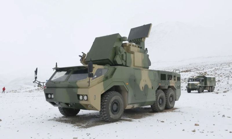 
        China has cleared the HQ-17AE self-propelled SHORAD system (foreground) for export, according to a 7 March report by the state-owned
        Global Times
        newspaper.
       (CASIC via Global Times)