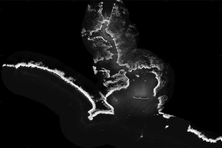 
        A shoreline map of Plymouth Sound and harbour generated by the software trialled on HMS 
        Magpie
        .
       (Royal Navy)