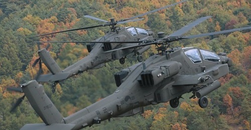 Two RoKA AH-64E Apache attack helicopters. 
        
         learned on 3 March that the service is considering acquiring 36 new attack helicopters (of an unspecified model) to add to its current fleet of 36 AH-64Es, thus achieving 1:1 replac...