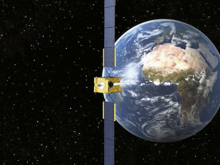 Reflecting the growing importance of the space domain to the UK, as illustrated here with a rendering of the Airbus Skynet satellite communications system, the UK established a new Space Command on 1 April.  (Airbus)