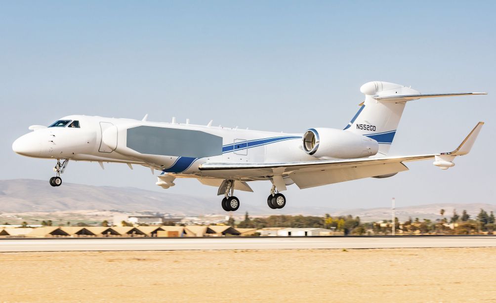 The Oron touches down at Nevatim Air Base. (Israeli Air Force)