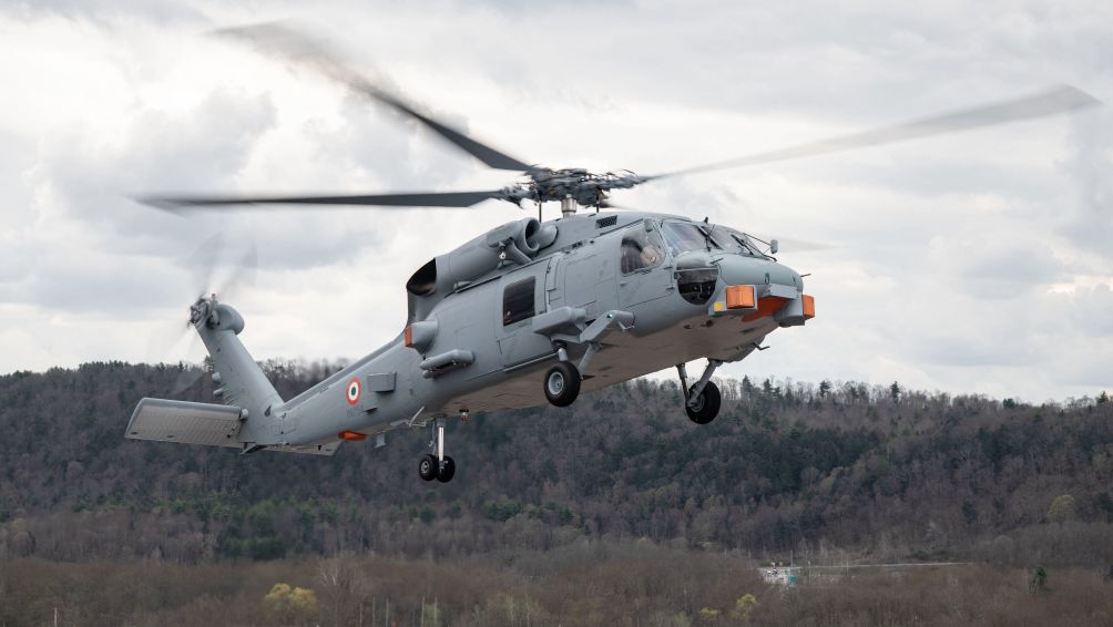 US NAVAIR announced on 21 April that the first of 24 MH-60R naval helicopters on order for the IN conducted it first flight at Lockheed Martin’s RMS plant in Owego, New York.   (US NAVAIR )