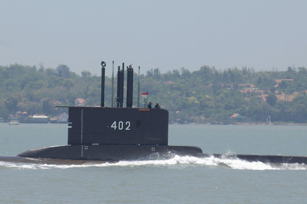 
        KRI 
        Nanggala
         seen here during a sail pass off Surabaya in 2014. The boat was reported as missing on 21 April.
       (Alex Widojo/Anadolu Agency/Getty Images)