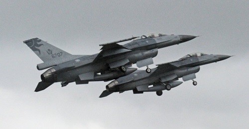 Two RoCAF F-16 fighters taking off from Hualien airbase in January 2013. Lockheed Martin has been awarded a not-to-exceed USD138 million contract modification for Taiwan's 'Peace Phoenix Rising' programme, which is aimed at upgrading the RoCAF's fleet ...
