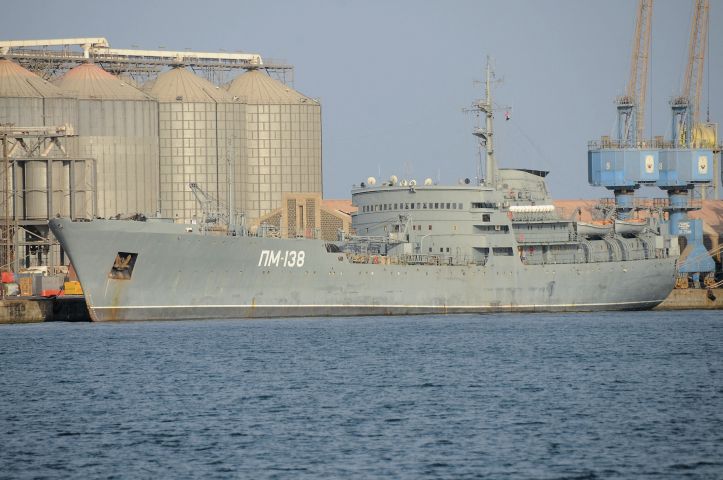 The Russian Amur-class repair ship PM-138 in Port Sudan on 2 May. (Ibrahim Ishaq/AFP via Getty Images)