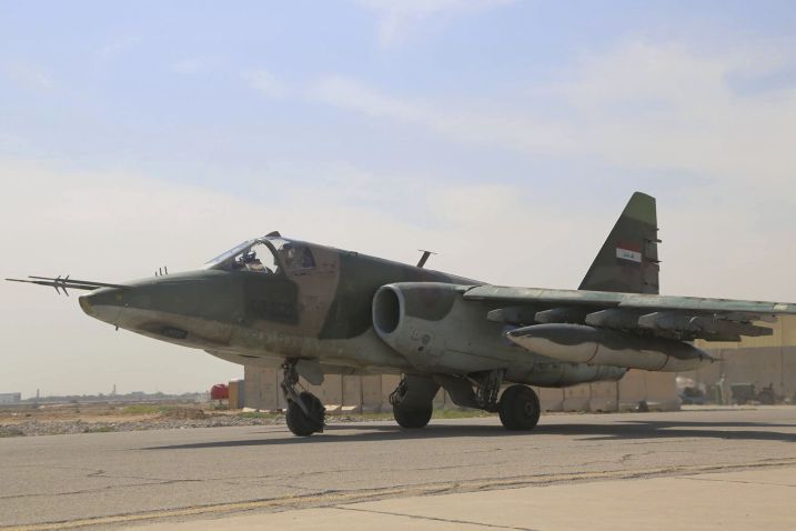 Iraq’s Su-25 attack aircraft are now grounded. (Iraqi Ministry of Defence)