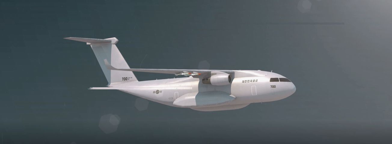 A screengrab from a KAI promotional video released on 11 May showing CGI of the medium-size, twin-engine, multirole military transport aircraft the company is proposing to develop for the South Korean military and export markets. (KAI)