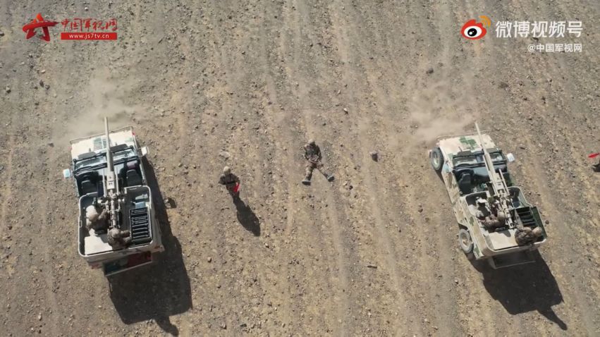 A screengrab from footage released by CCTV on 18 May showing that the PCP001 fire-support vehicle is now operated by the artillery brigade of a combined arms battalion in Xinjiang. (CCTV)