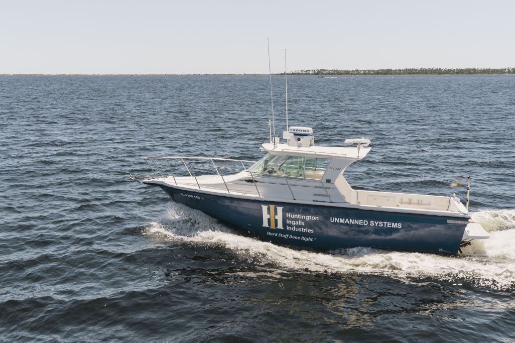 The Proteus USV features Sea Machines Robotics’ SM300 autonomy system. (HII)